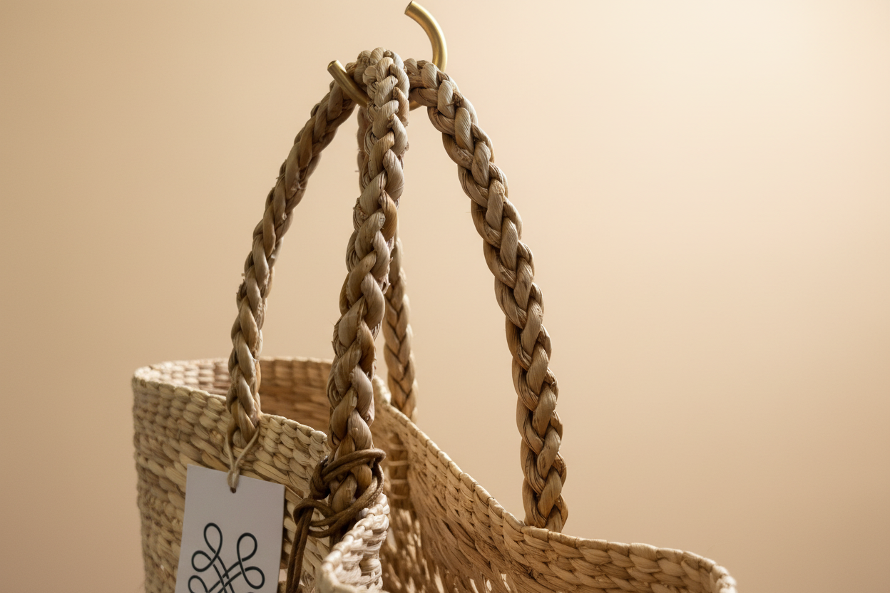 Marbella Coastal Basket – Woven Beach Essential Short Handle